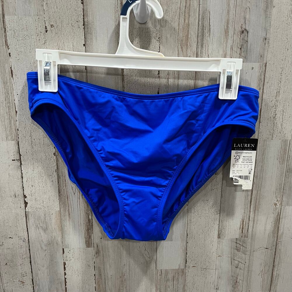New Ralph Lauren Women's Beach Club Solid Hipster Bottoms Blue Size 12